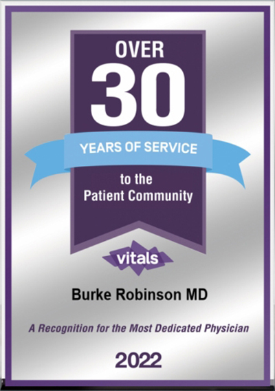 30 Years of Service- Dr Burke Robinson - Vitals